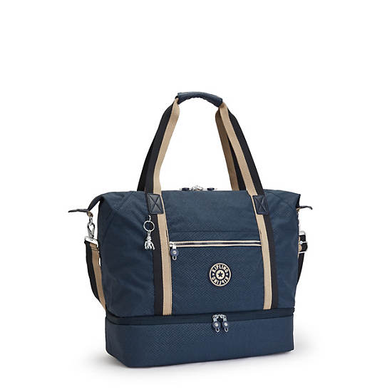 Kipling Art M Weekender Printed Tote Bags Endless Blue Embossed | CA 1440FD